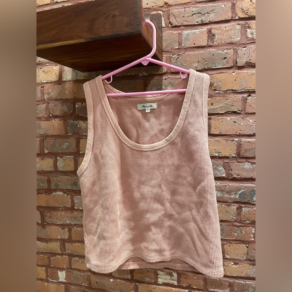 Madewell light pink/peach waffle tank